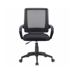 SILLA GIRATORIA Q-CONNECT CON RUEDAS Y RESPALDO MEDIO REGULABLE EN ALTURA 900+100X560X570 MM COLOR NEGRO