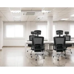 SILLA GIRATORIA Q-CONNECT ERGONOMICA RESPALDO ALTO Y REPOSACABEZA AJUSTABLE EN ALTURA 1180+100X630X625 MM