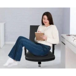 SILLA GIRATORIA Q-CONNECT RESPALDO MEDIO DE SIMILPIEL REGULABLE EN ALTURA 980+100X630X625 MM COLOR