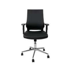 SILLA GIRATORIA Q-CONNECT RESPALDO MEDIO DE SIMILPIEL REGULABLE EN ALTURA 980+100X630X625 MM COLOR
