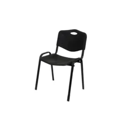 Silla PYC Robledo de PVC negro ergonomica y apilable