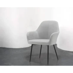SILLA Q-CONNECT CONFIDENTE SIEMIONE BASE METALICA ALT MAX 820 ANC 570 PROF 580 COLOR GRIS CLARO