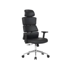 SILLA Q-CONNECT DIRECCION AUREA SIMILPIEL ALT MAX 1400 MM ANC 520 MM PROF 510 MM RUEDAS PREMIUM NEGRO