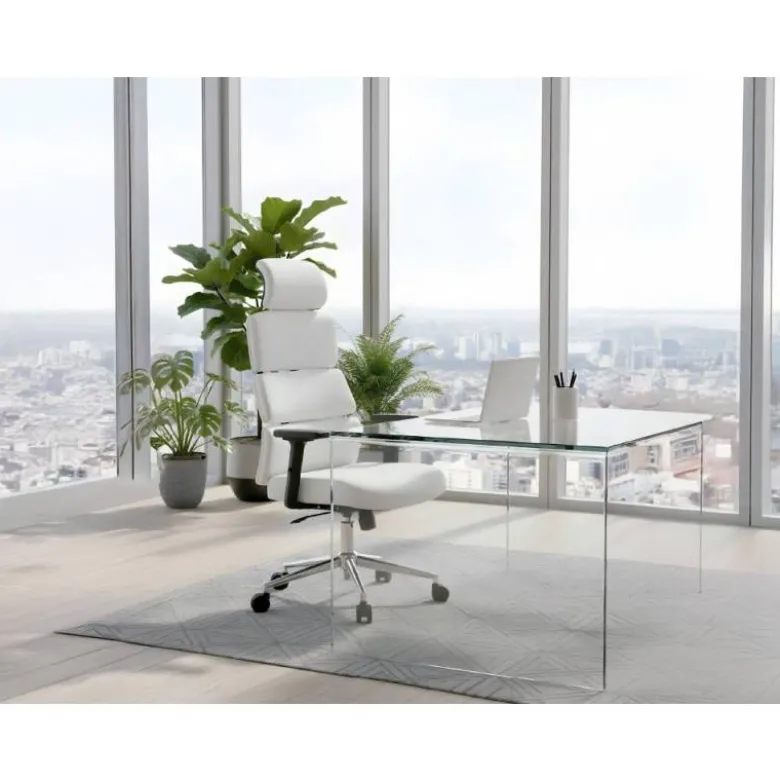 SILLA Q-CONNECT DIRECCION AUREA SIMILPIEL ALT MAX 1400 MM ANC 520 MM PROF 510 MM RUEDAS PREMIUM BLANCO
