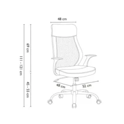 SILLA Q-CONNECT DIRECCION BERGAMO MALLA/SIMILPIEL ALT MAX 1210MM ANCH 520MM PROF 480MM RUEDAS PREMIUM NEGRO