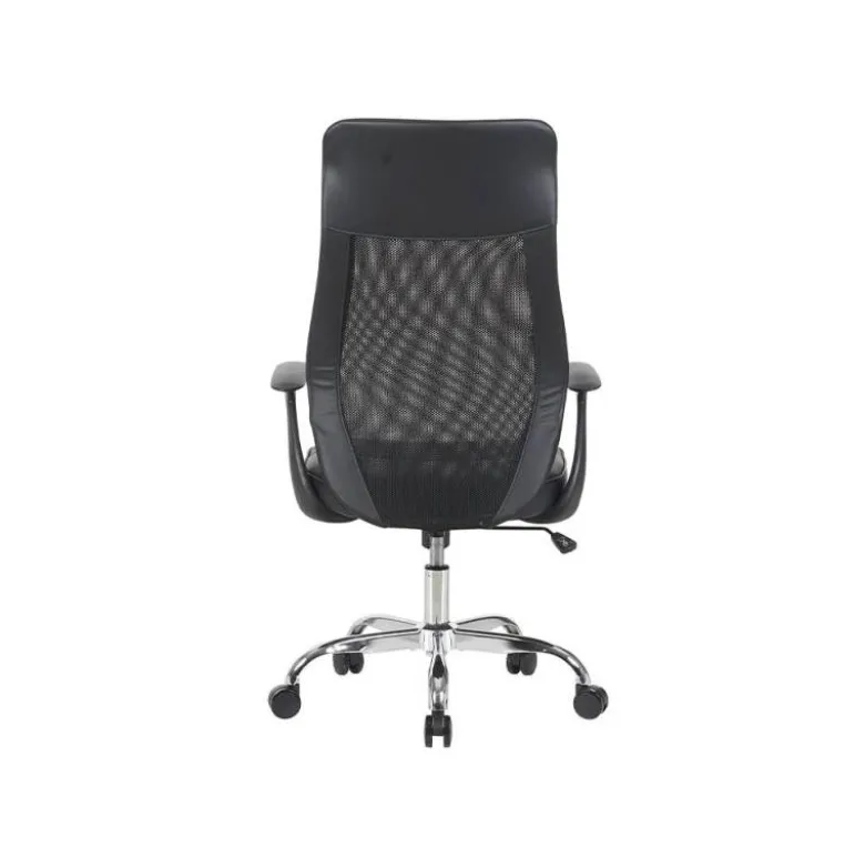SILLA Q-CONNECT DIRECCION BERGAMO MALLA/SIMILPIEL ALT MAX 1210MM ANCH 520MM PROF 480MM RUEDAS PREMIUM NEGRO