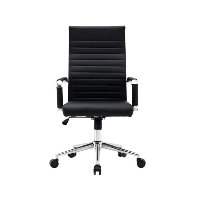 SILLA Q-CONNECT DIRECCION BOSA SIMIL PIEL BASE METALICA ALT MAX 1130 ANC 550 PROF 630 MM RUEDAS PREMIUM COLOR NEGRO