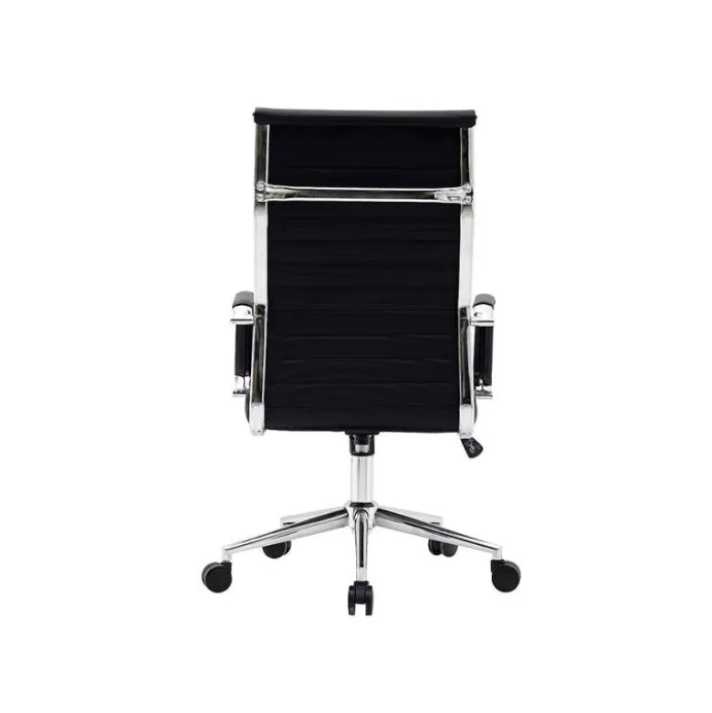 SILLA Q-CONNECT DIRECCION BOSA SIMIL PIEL BASE METALICA ALT MAX 1130 ANC 550 PROF 630 MM RUEDAS PREMIUM COLOR NEGRO