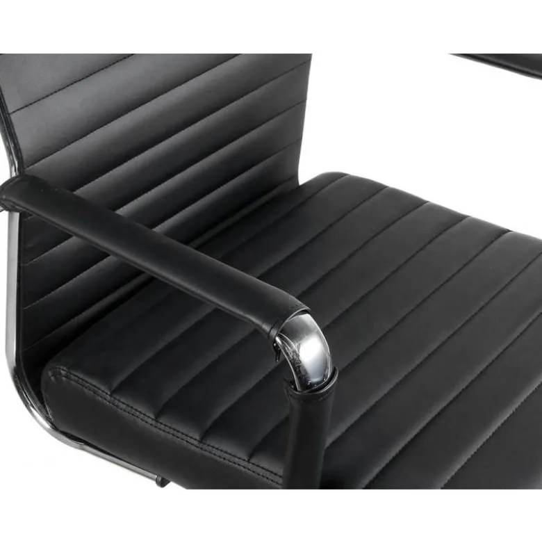 SILLA Q-CONNECT DIRECCION BOSA SIMIL PIEL BASE METALICA ALT MAX 1130 ANC 550 PROF 630 MM RUEDAS PREMIUM COLOR NEGRO