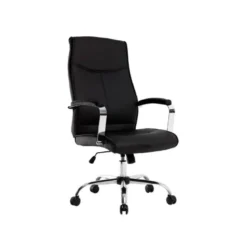 SILLA Q-CONNECT DIRECCION MODE NA SIMIL PIEL BASE METALICA ALT MAX 1210 ANC 630 PROF 650 MM RUEDAS PREMIUM COLOR NEGRO