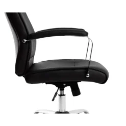 SILLA Q-CONNECT DIRECCION MODE NA SIMIL PIEL BASE METALICA ALT MAX 1210 ANC 630 PROF 650 MM RUEDAS PREMIUM COLOR NEGRO
