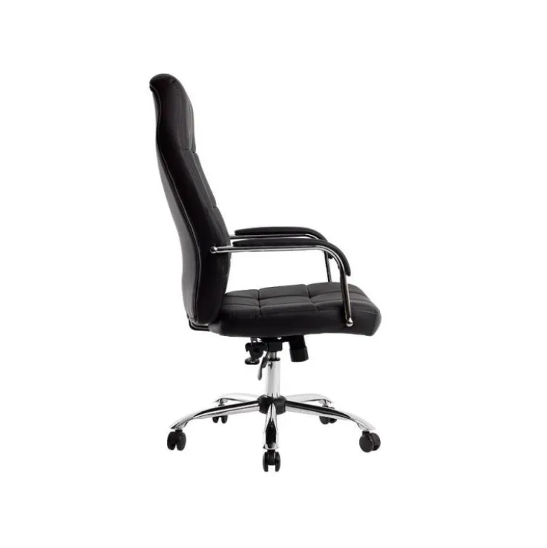 SILLA Q-CONNECT DIRECCION PIAV E SIMIL PIEL BASE METALICA ALT MAX 1250 ANC 610 PROF 700 MM RUEDAS PREMIUM COLOR NEGRO