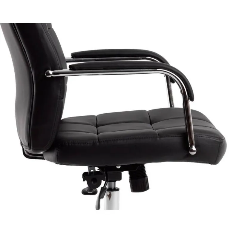 SILLA Q-CONNECT DIRECCION PIAV E SIMIL PIEL BASE METALICA ALT MAX 1250 ANC 610 PROF 700 MM RUEDAS PREMIUM COLOR NEGRO