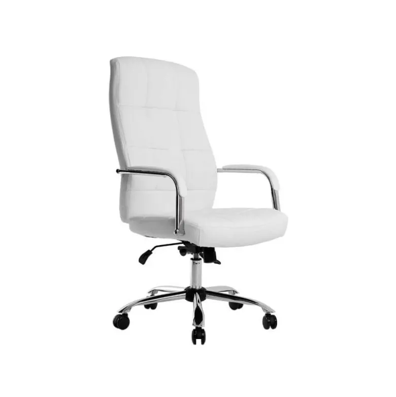 SILLA Q-CONNECT DIRECCION PIAV E SIMIL PIEL BASE METALICA ALT MAX 1250 ANC 610 PROF 700 MM RUEDAS PREMIUM COLOR BLANCO