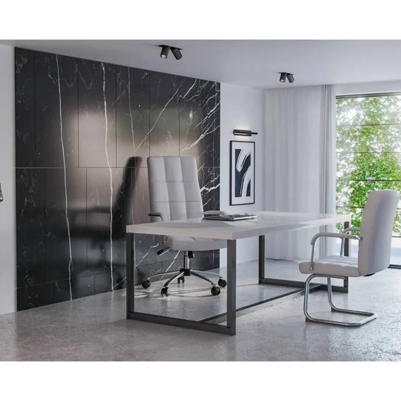 SILLA Q-CONNECT DIRECCION PIAV E SIMIL PIEL BASE METALICA ALT MAX 1250 ANC 610 PROF 700 MM RUEDAS PREMIUM COLOR BLANCO
