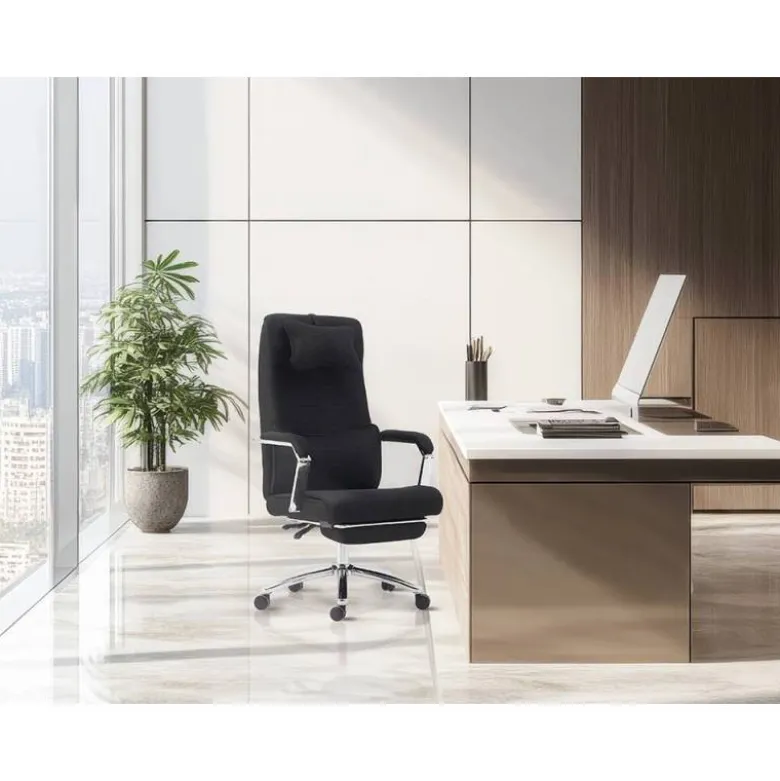 SILLA Q-CONNECT DIRECCION RAVENNA MALLA BASE METALICA ALT MAX 1300 ANC 670 PROF 730 MM RUEDAS PREMIUM COLOR NEGRO