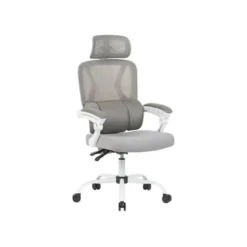 SILLA Q-CONNECT DIRECCION REGGIO MALLA ALT MAX 1300 MM ANC 520 MM PROF 480 MM RUEDAS PREMIUM COLOR GRIS BLANCO