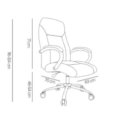 SILLA Q-CONNECT DIRECCION VERO NA SIMIL PIEL BASE METALICA ALT MAX 1210 ANC 650 PROF 730 MM RUEDAS PREMIUM COLOR NEGRO