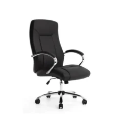 SILLA Q-CONNECT DIRECCION VERO NA SIMIL PIEL BASE METALICA ALT MAX 1210 ANC 650 PROF 730 MM RUEDAS PREMIUM COLOR NEGRO