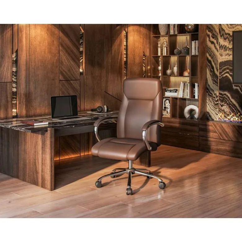 SILLA Q-CONNECT DIRECCION VERO NA SIMIL PIEL BASE METALICA ALT MAX 1210 ANC 650 PROF 730 MM RUEDAS PREMIUM COLOR MARRON