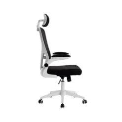 SILLA Q-CONNECT ERGONOMICA PAL ERMO MALLA BASE NYLON ALT MAX 1300 ANC 610 PROF 600 RUEDAS PREMIUM COLOR BLANCO NEGRO