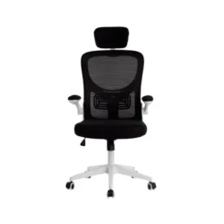 SILLA Q-CONNECT ERGONOMICA PAL ERMO MALLA BASE NYLON ALT MAX 1300 ANC 610 PROF 600 RUEDAS PREMIUM COLOR BLANCO NEGRO