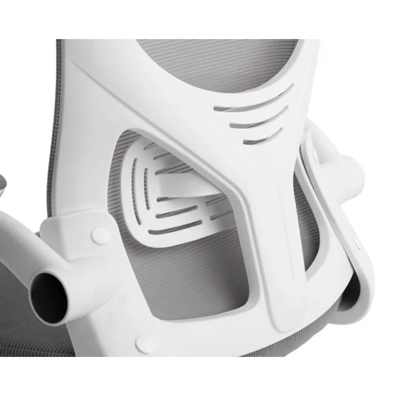 SILLA Q-CONNECT ERGONOMICA PAL ERMO MALLA BASE NYLON ALT MAX 1300 ANC 610 PROF 600 RUEDAS PREMIUM COLOR BLANCO GRIS