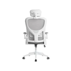 SILLA Q-CONNECT ERGONOMICA PAL ERMO MALLA BASE NYLON ALT MAX 1300 ANC 610 PROF 600 RUEDAS PREMIUM COLOR BLANCO GRIS