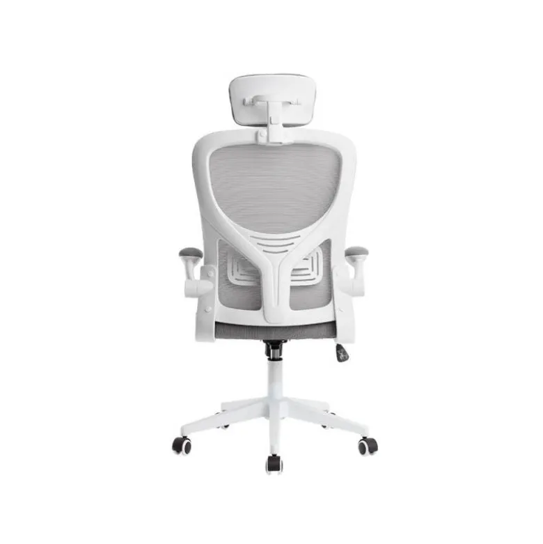 SILLA Q-CONNECT ERGONOMICA PAL ERMO MALLA BASE NYLON ALT MAX 1300 ANC 610 PROF 600 RUEDAS PREMIUM COLOR BLANCO GRIS
