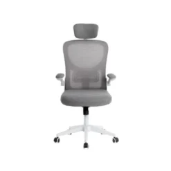 SILLA Q-CONNECT ERGONOMICA PAL ERMO MALLA BASE NYLON ALT MAX 1300 ANC 610 PROF 600 RUEDAS PREMIUM COLOR BLANCO GRIS