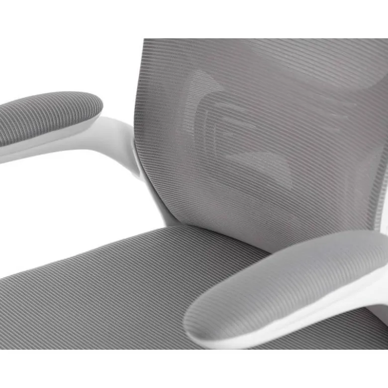 SILLA Q-CONNECT ERGONOMICA PAL ERMO MALLA BASE NYLON ALT MAX 1300 ANC 610 PROF 600 RUEDAS PREMIUM COLOR BLANCO GRIS