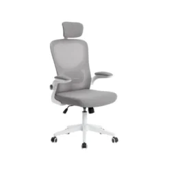 SILLA Q-CONNECT ERGONOMICA PAL ERMO MALLA BASE NYLON ALT MAX 1300 ANC 610 PROF 600 RUEDAS PREMIUM COLOR BLANCO GRIS