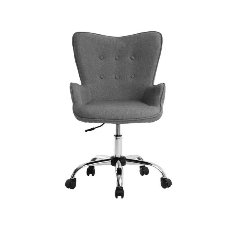 SILLA Q-CONNECT ESCRITORIO MES SINA BASE METALICA ALT MAX 960 ANC 570 PROF 620 RUEDAS PREMIUM COLOR GRIS