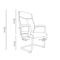 SILLA Q-CONNECT ESCRITORIO MOD ENA SIMIL PIEL BASE METALICA ALT MAX 1050 ANC 630 PROF 650 COLOR CREMA
