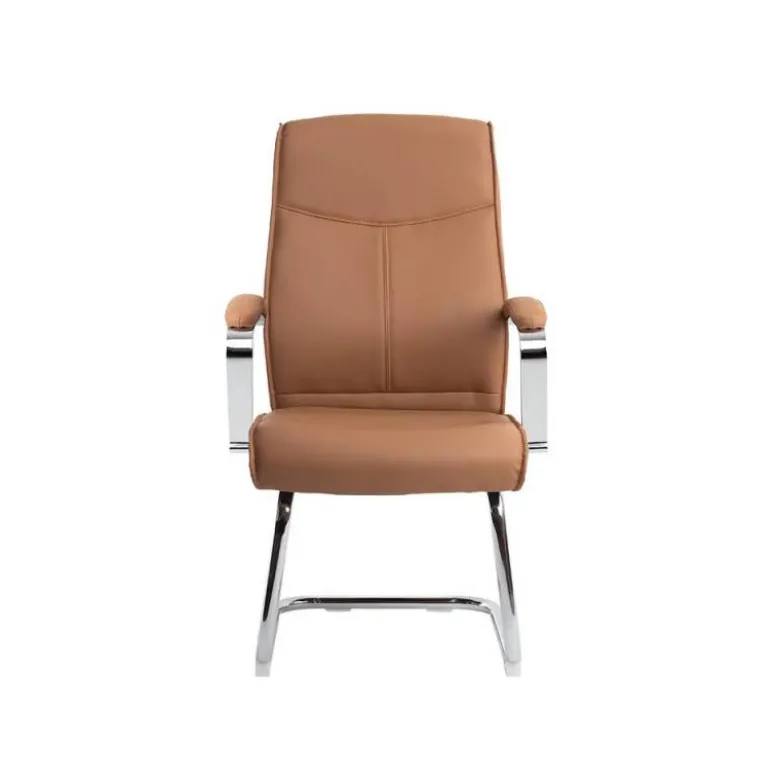 SILLA Q-CONNECT ESCRITORIO MOD ENA SIMIL PIEL BASE METALICA ALT MAX 1050 ANC 630 PROF 650 COLOR CREMA