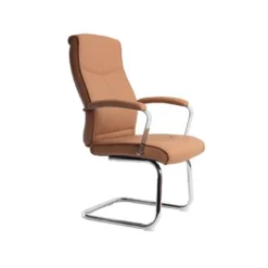 SILLA Q-CONNECT ESCRITORIO MOD ENA SIMIL PIEL BASE METALICA ALT MAX 1050 ANC 630 PROF 650 COLOR CREMA