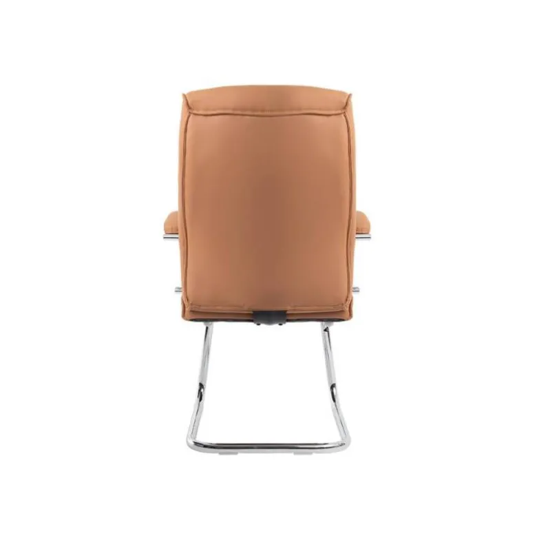 SILLA Q-CONNECT ESCRITORIO MOD ENA SIMIL PIEL BASE METALICA ALT MAX 1050 ANC 630 PROF 650 COLOR CREMA