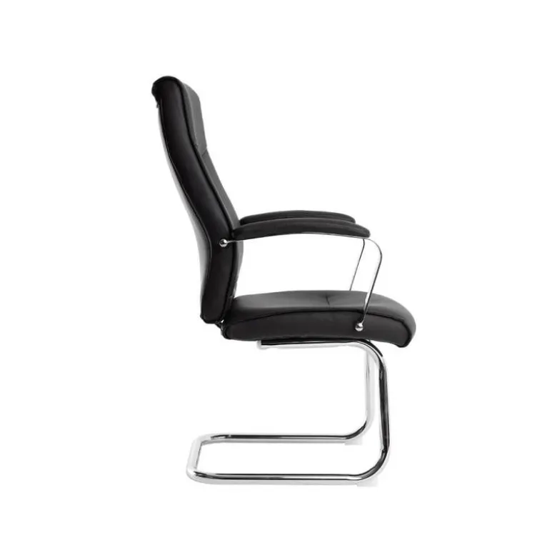 SILLA Q-CONNECT ESCRITORIO MOD ENA SIMIL PIEL BASE METALICA ALT MAX 1050 ANC 630 PROF 650 COLOR NEGRO