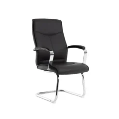 SILLA Q-CONNECT ESCRITORIO MOD ENA SIMIL PIEL BASE METALICA ALT MAX 1050 ANC 630 PROF 650 COLOR NEGRO
