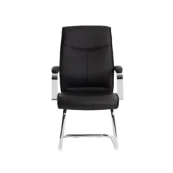 SILLA Q-CONNECT ESCRITORIO MOD ENA SIMIL PIEL BASE METALICA ALT MAX 1050 ANC 630 PROF 650 COLOR NEGRO