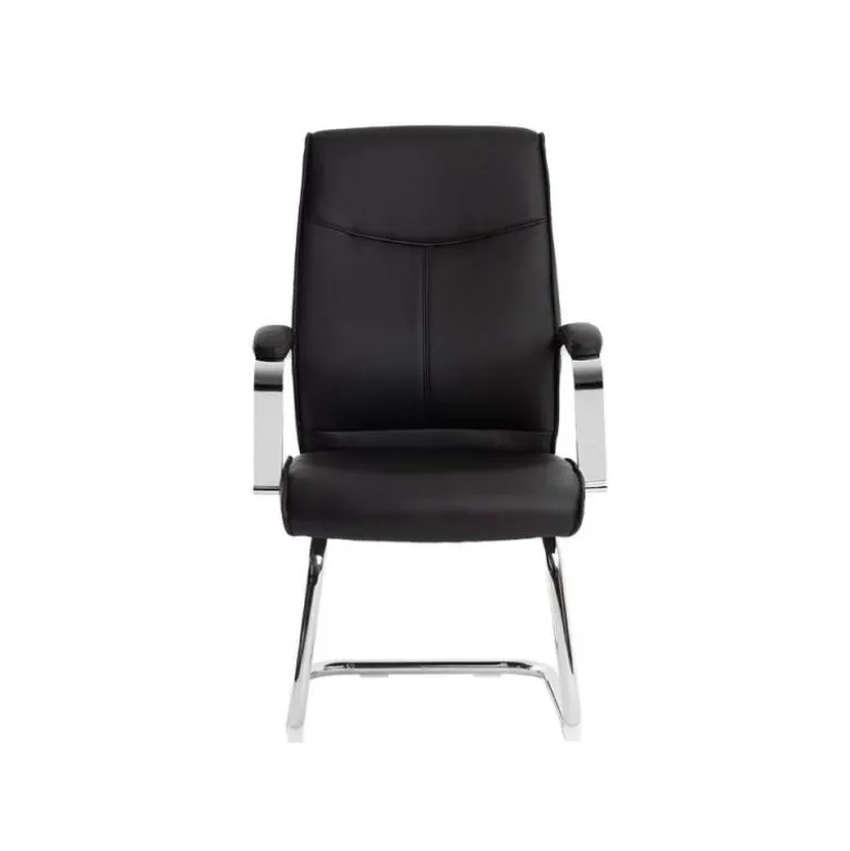 SILLA Q-CONNECT ESCRITORIO MOD ENA SIMIL PIEL BASE METALICA ALT MAX 1050 ANC 630 PROF 650 COLOR NEGRO
