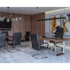 SILLA Q-CONNECT ESCRITORIO MOD ENA SIMIL PIEL BASE METALICA ALT MAX 1050 ANC 630 PROF 650 COLOR NEGRO