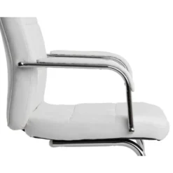 SILLA Q-CONNECT ESCRITORIO PIA VE SIMIL PIEL BASE METALICA ALT MAX 1050 ANC 610 PROF 680 COLOR BLANCO