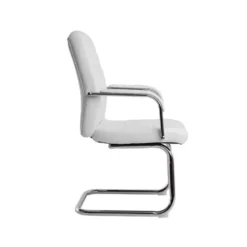 SILLA Q-CONNECT ESCRITORIO PIA VE SIMIL PIEL BASE METALICA ALT MAX 1050 ANC 610 PROF 680 COLOR BLANCO