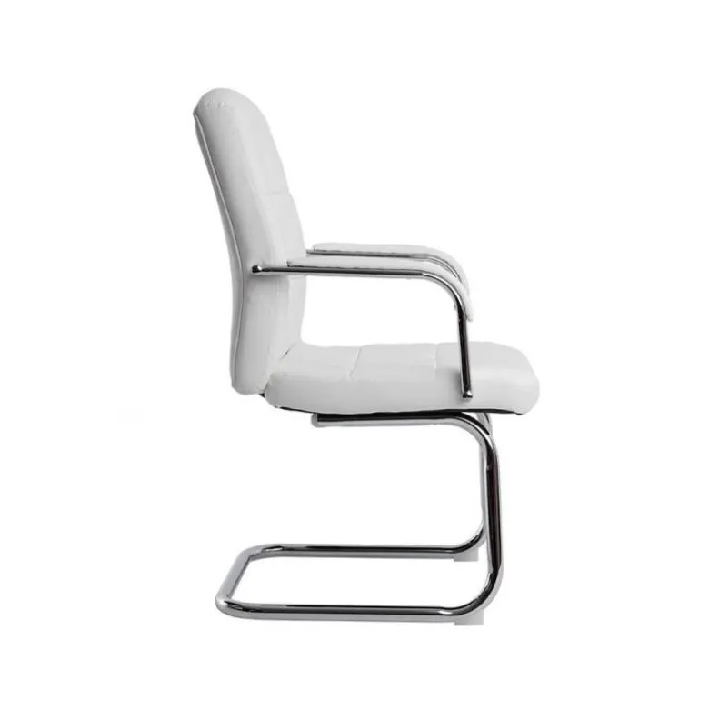 SILLA Q-CONNECT ESCRITORIO PIA VE SIMIL PIEL BASE METALICA ALT MAX 1050 ANC 610 PROF 680 COLOR BLANCO