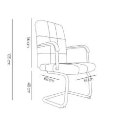 SILLA Q-CONNECT ESCRITORIO PIA VE SIMIL PIEL BASE METALICA ALT MAX 1050 ANC 610 PROF 680 COLOR BLANCO