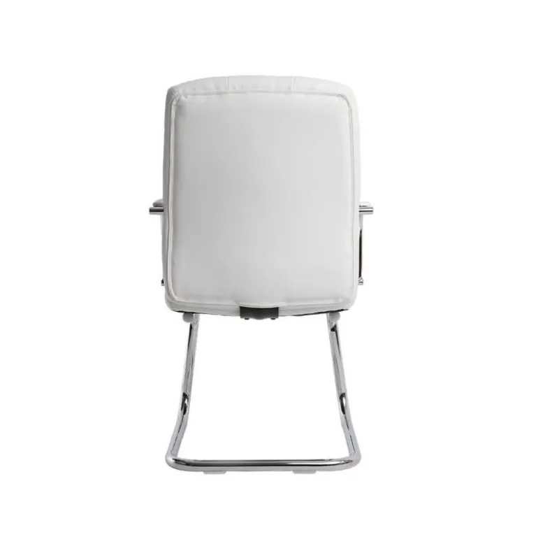 SILLA Q-CONNECT ESCRITORIO PIA VE SIMIL PIEL BASE METALICA ALT MAX 1050 ANC 610 PROF 680 COLOR BLANCO