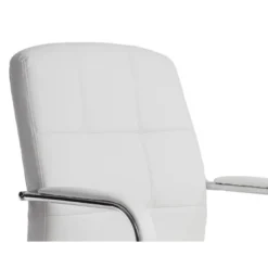 SILLA Q-CONNECT ESCRITORIO PIA VE SIMIL PIEL BASE METALICA ALT MAX 1050 ANC 610 PROF 680 COLOR BLANCO