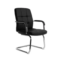 SILLA Q-CONNECT ESCRITORIO PIA VE SIMIL PIEL BASE METALICA ALT MAX 1050 ANC 610 PROF 680 COLOR NEGRO