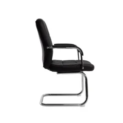 SILLA Q-CONNECT ESCRITORIO PIA VE SIMIL PIEL BASE METALICA ALT MAX 1050 ANC 610 PROF 680 COLOR NEGRO